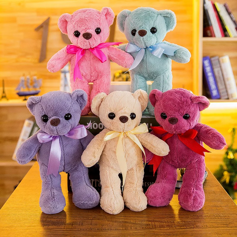 

30cm Kawaii Stuffed Animals Multicolor Teddy Bear Cute Plush Toy Doll Send Girlfriend Valentine's Day Present Toys for Children
