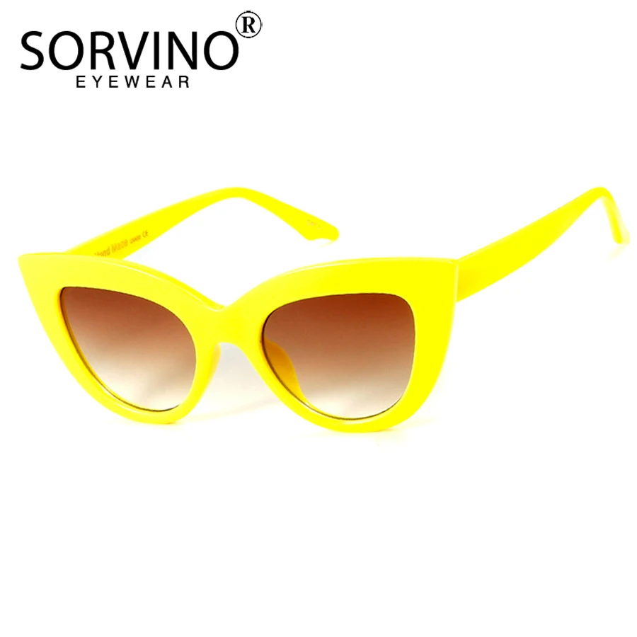 

SORVINO Purple Fashion Cat Eye Sunglasses Women Designer Vintage Lady Thick Frame Purple Cateye Sun Glasses Shades Oculos SN232