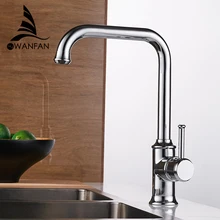 Кухонные смесители черного цвета, латунный кран, кухонные смесители, смеситель для горячей и холодной воды, кран с одним отверстием, Смеситель torneira WF-18059