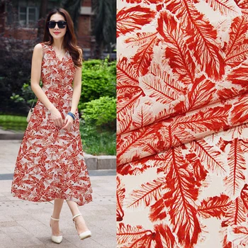 

New 100% Silk Crepe de Chine Printed Shirt T-shirt Dress Fabric Mulberry Designer Fabric