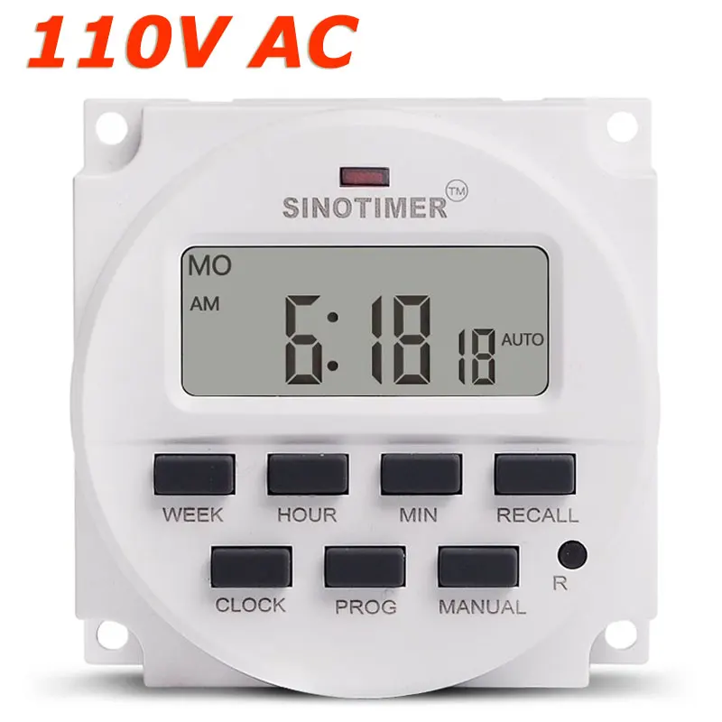 

1.598 Inch LCD Big DISPLAY Timer 110V 120 Volt AC 7 Days Programmable Time Switch With UL listed Relay Inside