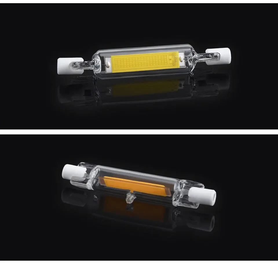 R7S СВЕТОДИОДНЫЙ R7S 78 мм 118 мм 5 Вт 10 Вт J78 J118 COB AC 220 В-240 В светодиодный светильник со стеклянной трубкой и керамическим портом заменяет галогенный светильник 1 шт. 2 шт. 6 шт