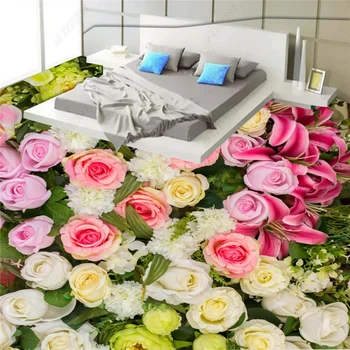 

beibehang papel de parede wall papers home decor Custom fashion romantic beautiful rose sea living room floor modern wallpaper