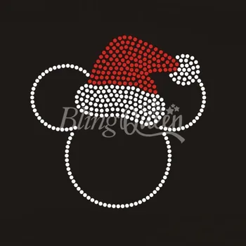 

BlingQueen 25PCS/LOT Custom Hot Fix Rhinestone Transfers Christmas Mickey Designs
