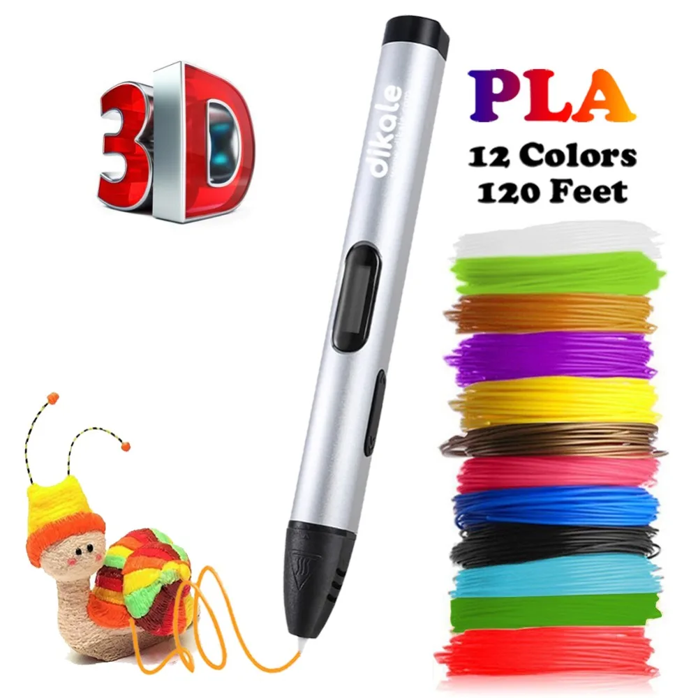 Dikale 3D Ручка DIY 3D печать карандаш PLA нити Три D ручки для рисования Impresora 3D Imprimant Stift подарок для детей и взрослых креативные игрушки