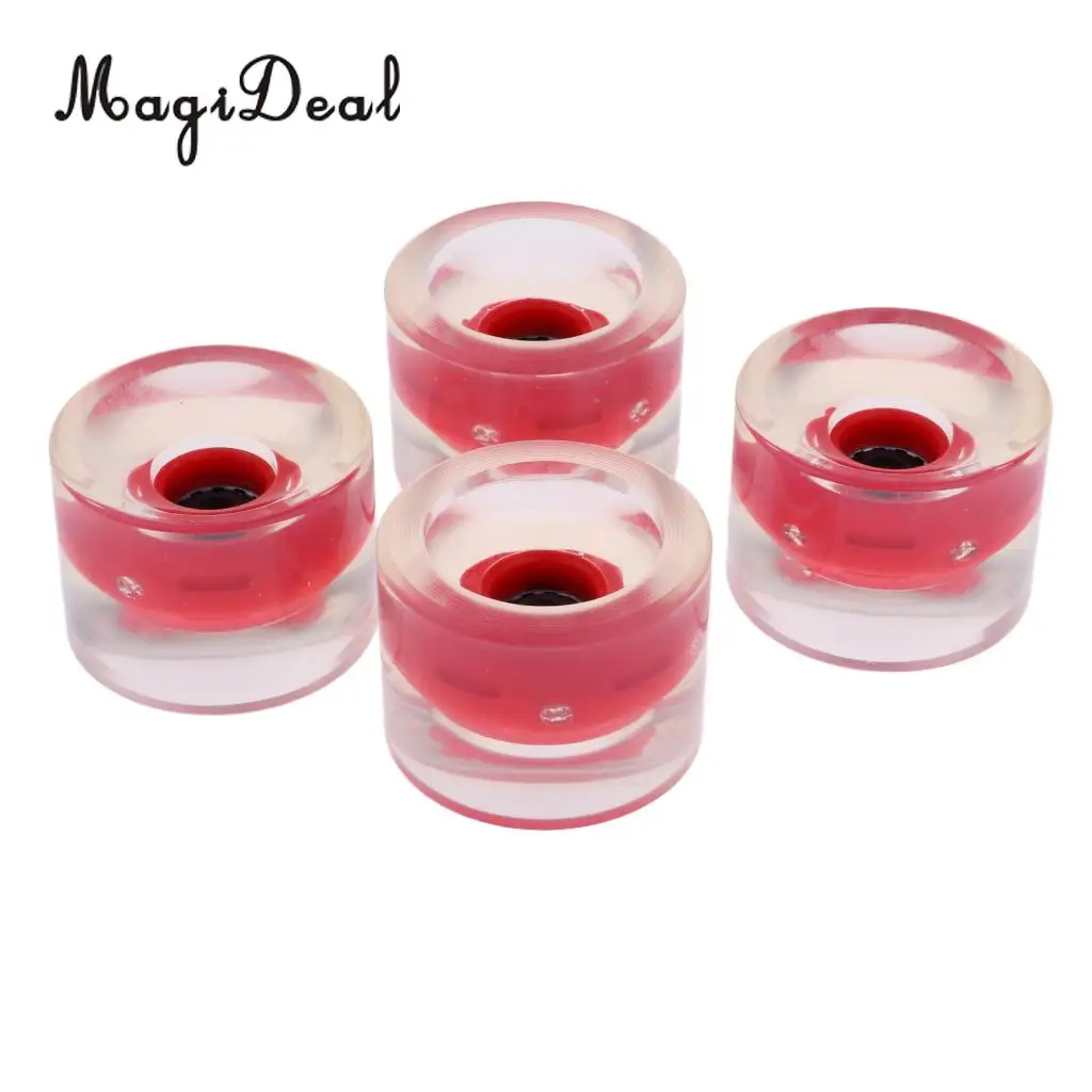 4 Pieces Longboard Skateboard Scooter Wheels 70mm Light Up Outdoors Skateboard Accessories Repair or Rebuilding Kit