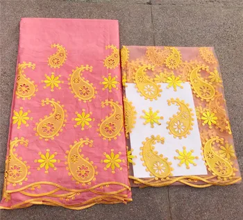 

bazin riche getzner 2019 nouveau peach lace fabric bazin riche fabric robe bazin broderie african material 7yard/set L1402