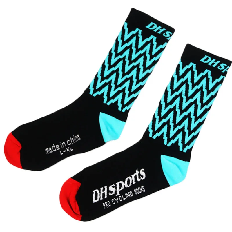 Профессиональные носки для велоспорта, верховой езды, дышащие носки для баскетбола, бега, занятий спортом на открытом воздухе, спортивные носки для мужчин - Цвет: Черный