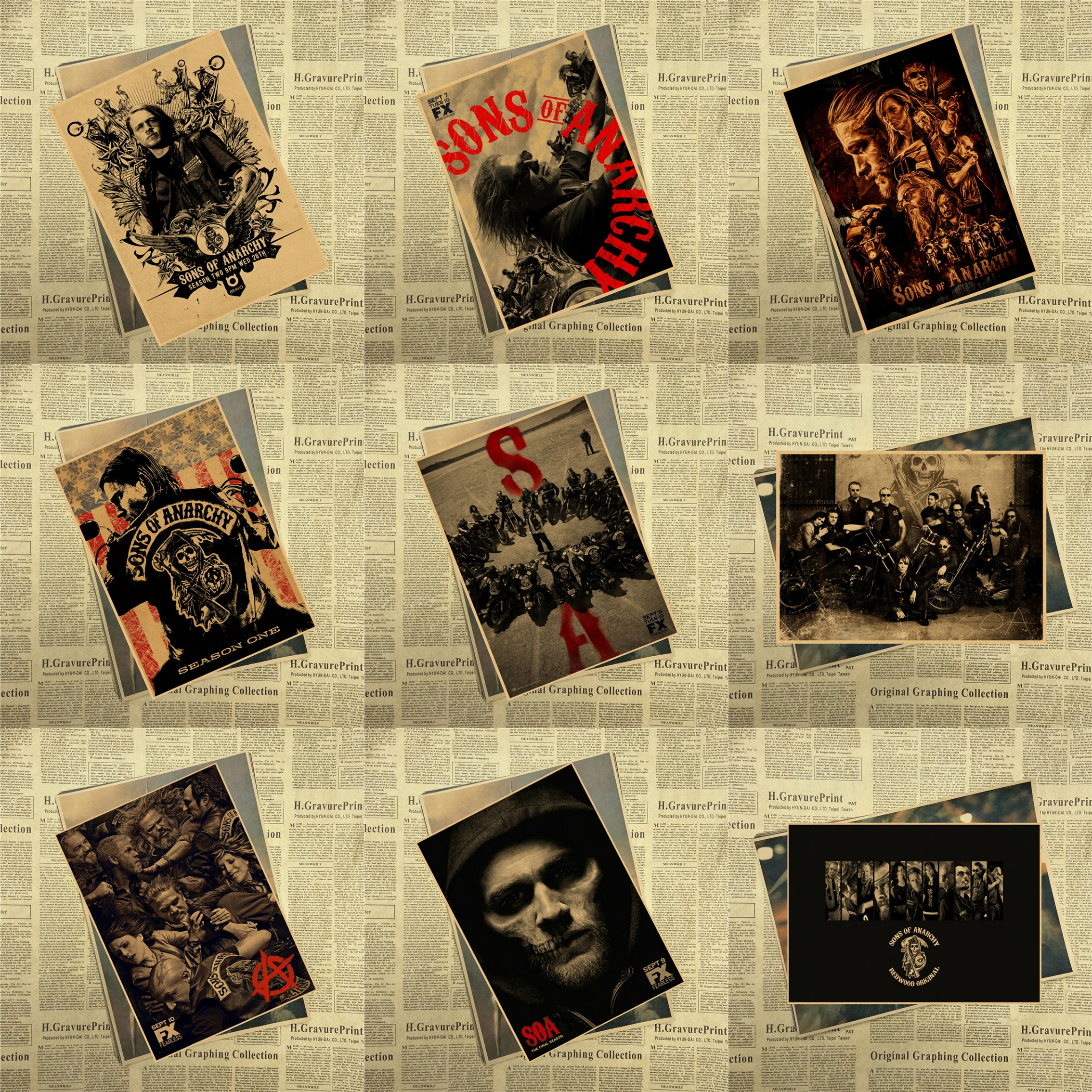 Картина для домашнего декора картина с надписью sons of анархии 30x21 см|for home|poster