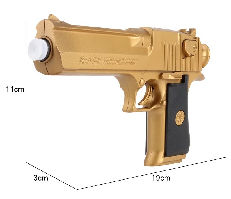 Пластиковый детский игрушечный пистолет ручной водяной пистолет Барретт пустынный Орел пистолет мальчик Хрустальная мягкая бомба Водяная бомба уличный игрушечный пистолет подарок - Цвет: Цвет: желтый