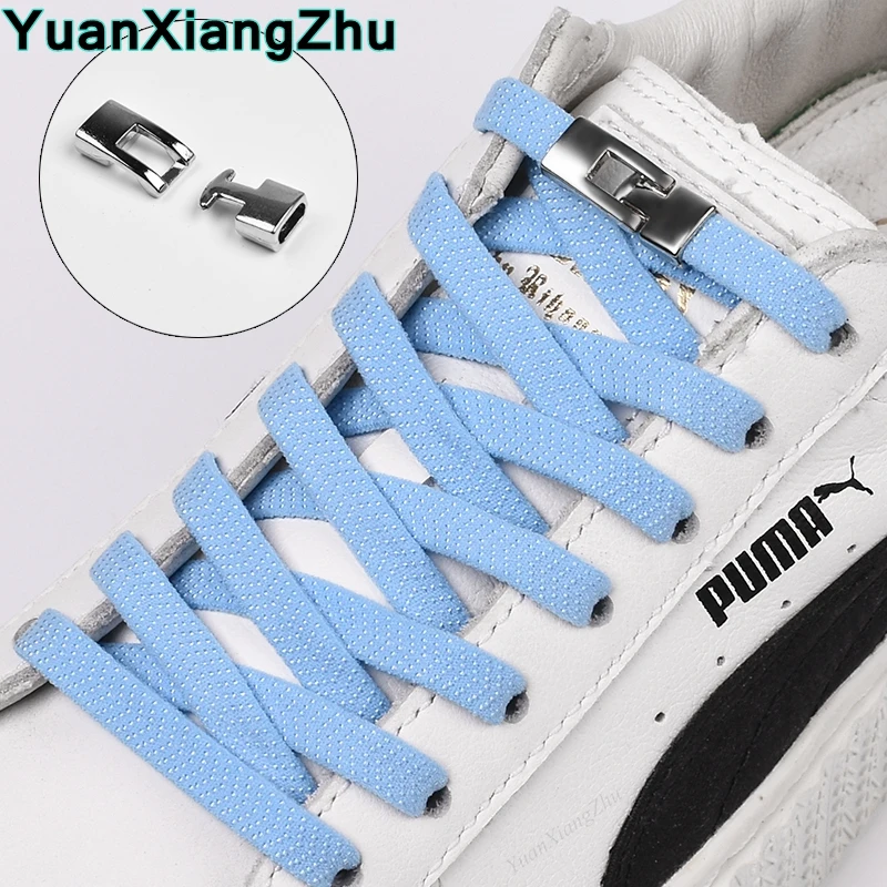 Cross Buckle Elastic Shoe Laces No Tie Shoelaces For Sneakers Flat