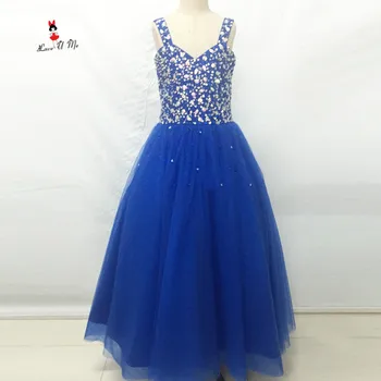 

Cute Blue Mother Daughter Gowns Little Girls Evening Gowns Ruffles Tulle Pageant Dresses for Girls Glitz Communion Dresses 2017