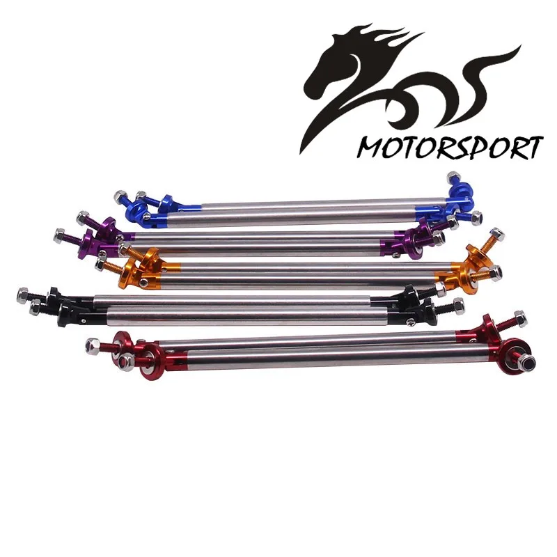 

Universal Adjustable Aluminum 200MM Racing Front Bumper Lip Splitter Rod Strut Tie Bar Support Kit