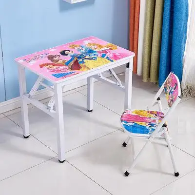 Детский подъемный обучающий стол для детского сада, складные столы для учеников начальной школы, простые маленькие бытовые мини-столы и стул - Цвет: Same as picture 18