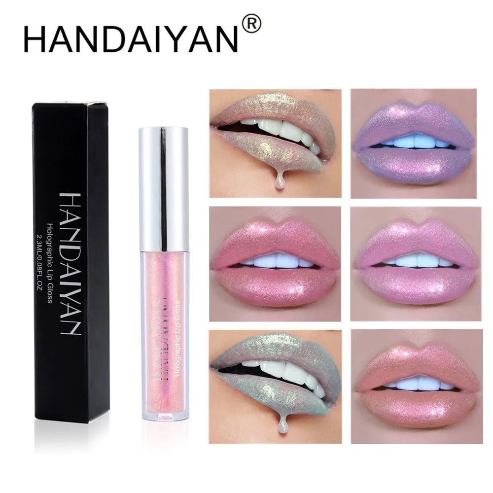 

HANDAIYAN Waterproof Liquid Lipstick Glitter Long Lasting Listick Lip Makeup Cosmetic for Women 6 Colors Moisturizing Lip Gloss