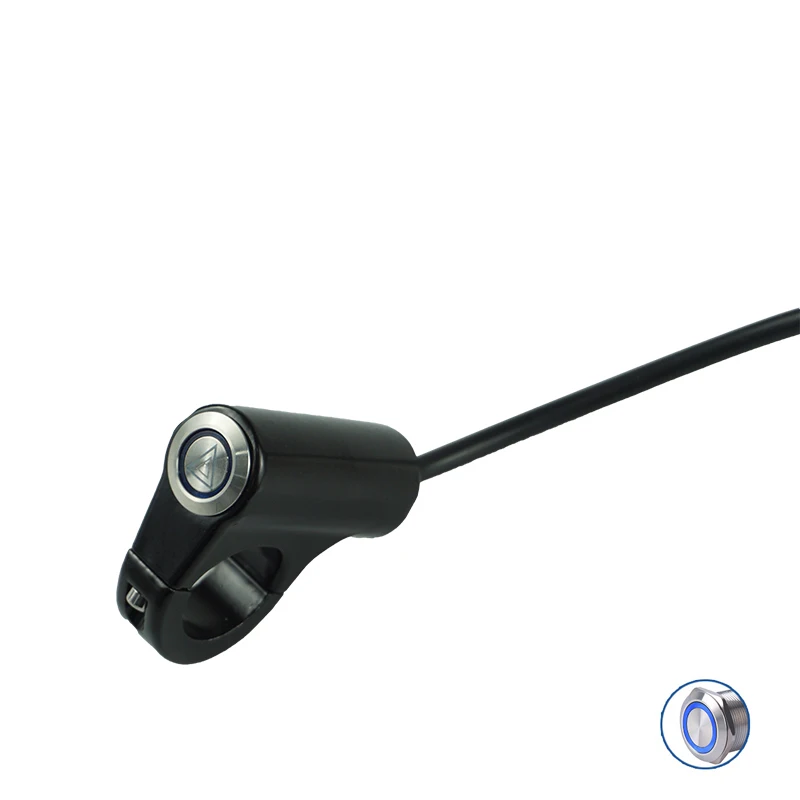 

7/8" 22mm Motorcycle handlebar Switch Hazard Light ON/OFF Button Double Flash Warning Emergency Lamp Signal Flasher with LED