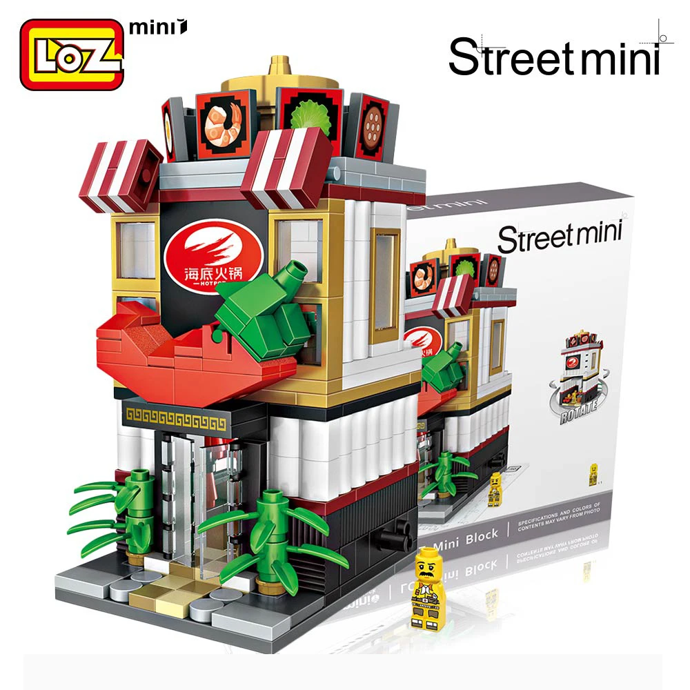 

LOZ Blocks Mini Blocks DIY Hot pot shop Building Blocks Commercial street business street toys for children gift collection 1627