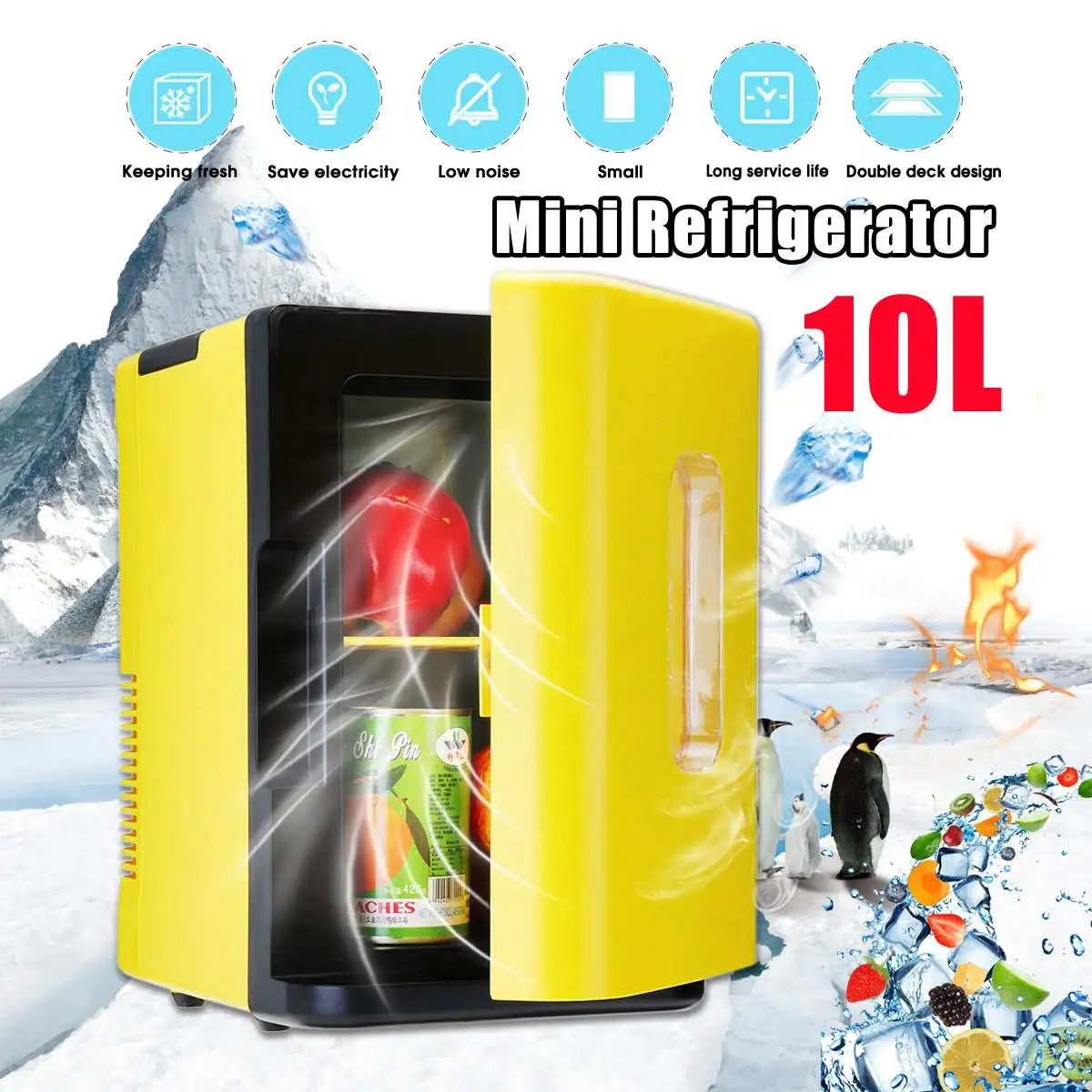Electric Car Refrigerator 10L Dormitory Small Refrigerator Multi