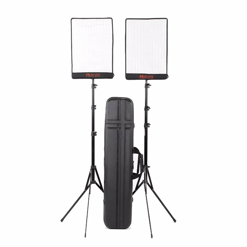 Falcon Eyes 2pcs 50W Dimmable Flexible Waterproof Portable Continuous LED Video dslr Studio Fotografia Light RX-12TD kit set (1)