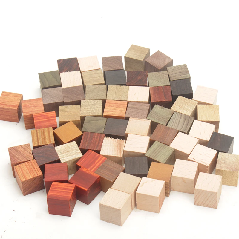 

50pcs lot wooden blocks DIY wood 2cm cubes square blocks solid wood blocks craft wood blanks