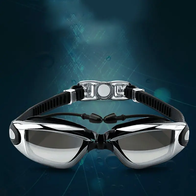 Профессиональные мужские и женские силиконовые водонепроницаемые очки для плавания противотуманные спортивные очки для плавания