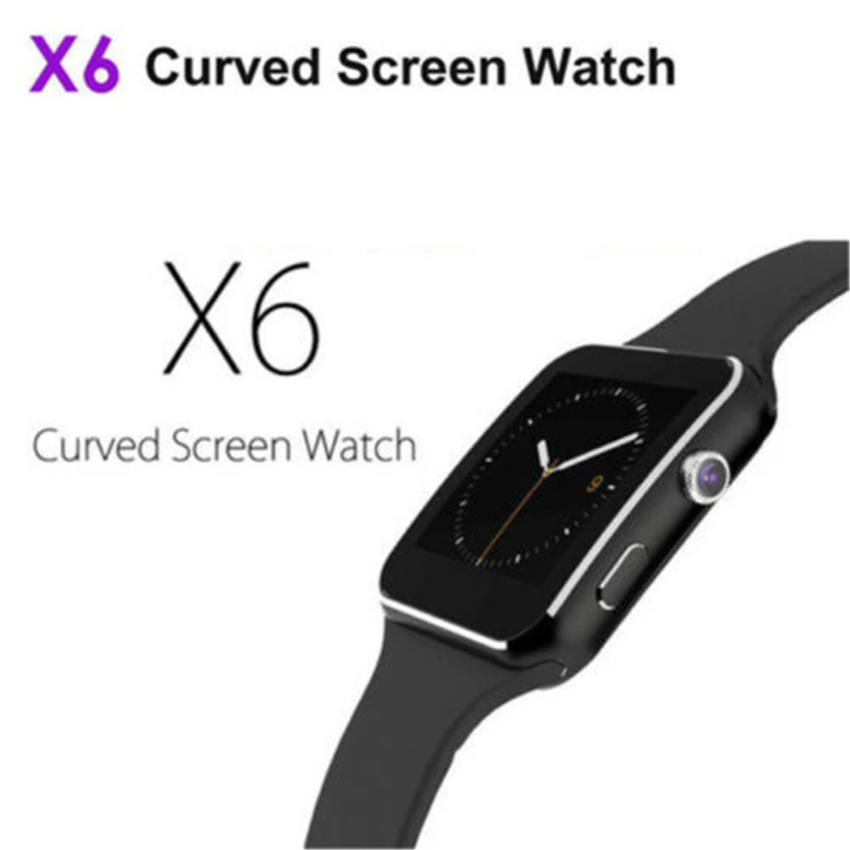 X6 изогнутый экран Bluetooth Смарт-часы TF SIM телефон камера для мужчин и женщин водонепроницаемые Смарт-часы для Android iOS iPhone samsung