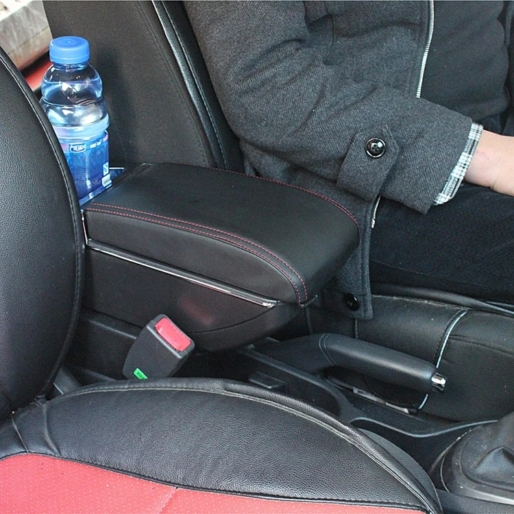 

ABS free punch special car armrest box for KIA RIO hand box with a key to increased elongation slide multifunction