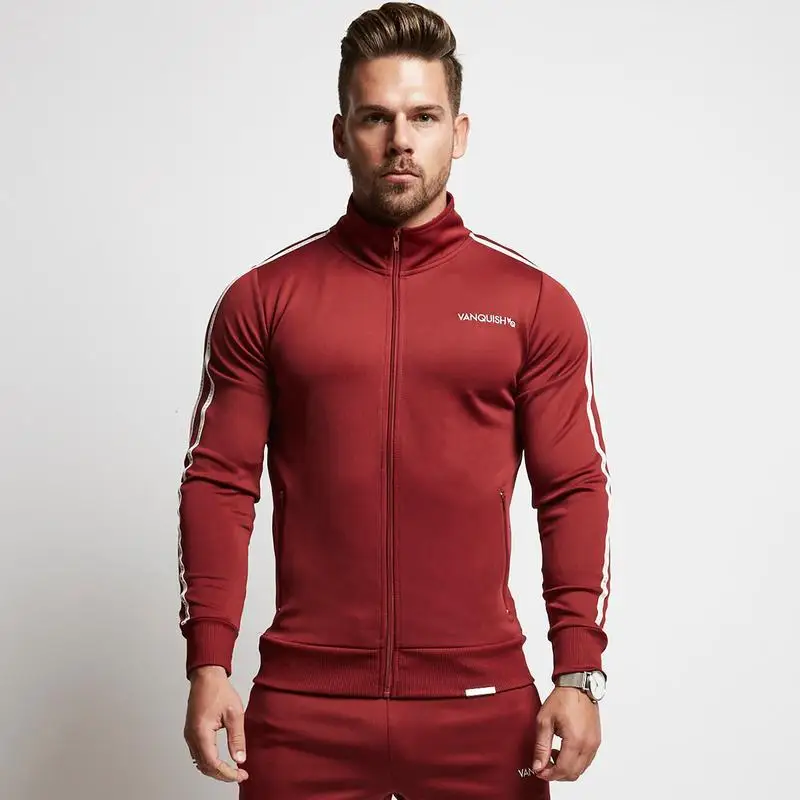 

VQ 2019 New Autumn Fitness Hoodies Brand Clothing Men Hoody pullover Casual Sweatshirt Muscle Men's Slim Fit Hooded Jackets