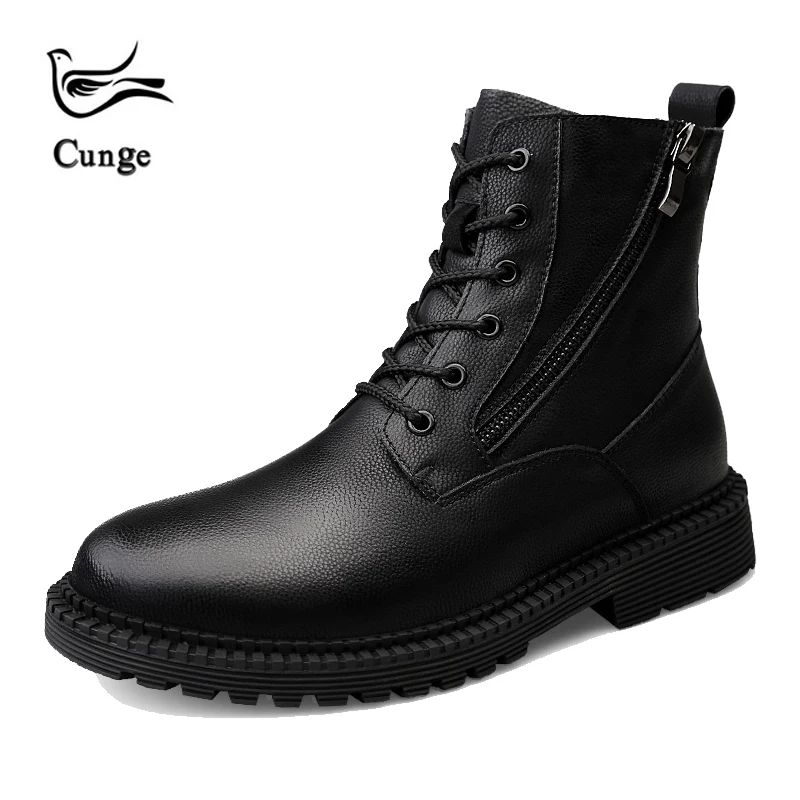black long combat boots