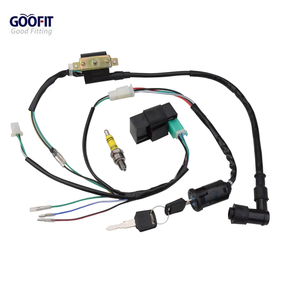 

GOOFIT Ignition Rebuilt Kit Wiring Harness for 50cc 70cc 90cc 110cc 125cc Stator CDI Coil ATV Quad Bike Buggy Go Kart H388-071