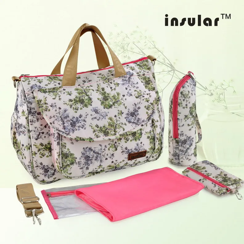 Водонепроницаемый подгузник, сумка для коляски, модная сумка для мамы, подгузник для беременных, брендовая Большая вместительная сумка для кормления ребенка, многофункциональная сумка-тоут - Цвет: Green 1