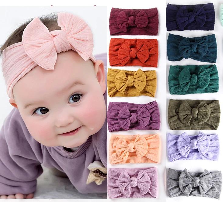 

Popular Wide Nylon Headband,Soft Nylon Hair Bands,Knotted Hair Bow Headband,Children Girls Headwear Hair Accessories 30PC/lot