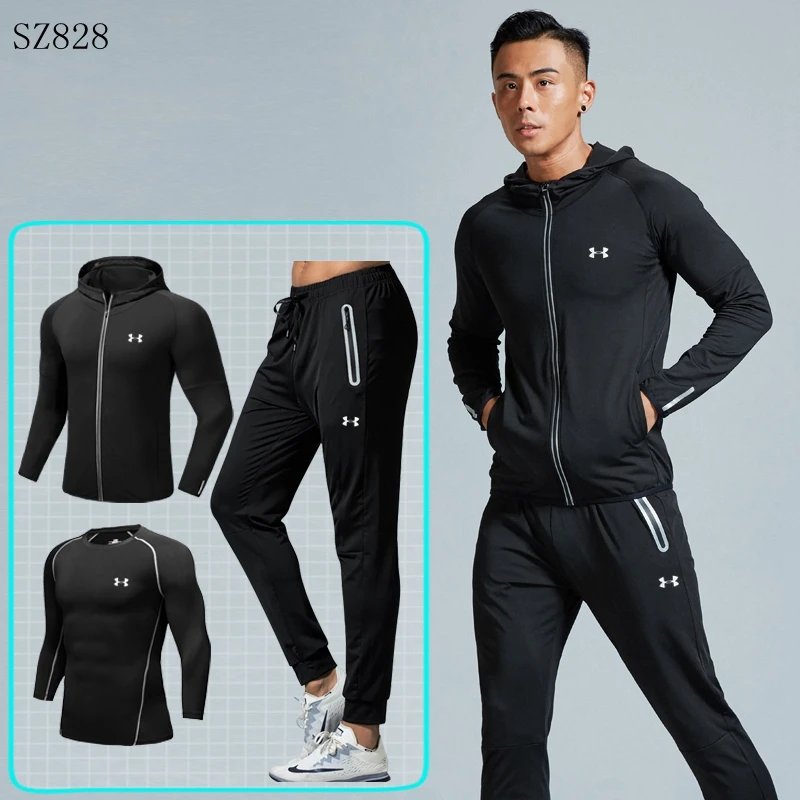 

Under Armour Men Training Suits ropa deportiva hombre gym Running Sets Quick drying Outdoor Sport Suit 3 pieces M-4XL