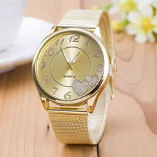 New Women Lover Dial Bracelet Quartz Clock Fashion Metal Gold Silver Fashion Creative Dress Watches for Ladies Women Gift