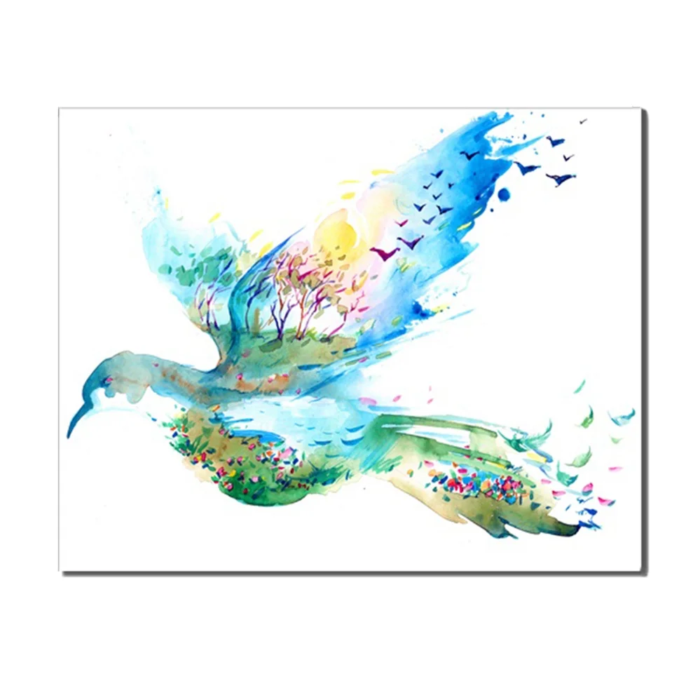 

Spring Scenery Birds Water Color Animal No Frame Canvas Art Painting Unique Gift For Office Decor Living Room Bedroom Decoration