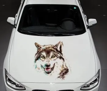 

Car wolf head 3d stereo sticker personality body cover wolf totem modified stickers creative scratches obscured car sticker -288