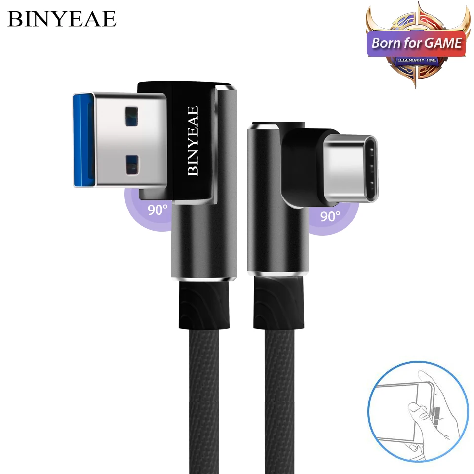 Кабель USB Type C 90 градусов 1 м 2 3 для Xiaomi Mi8 Mi6 Mi5 Mi Max Mix 2S A1 6X 5X Note 3|Зарядные устройства| |