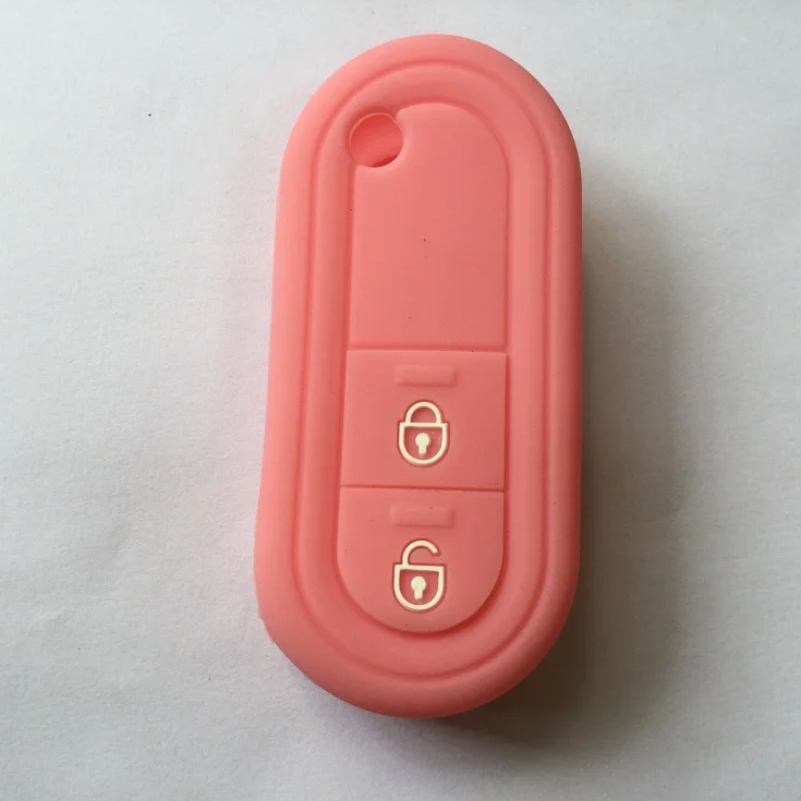 Брелок флип складывающийся силиконовый чехол Защитный чехол для MG Car MG3 MG 3 дистанционный ключ 2 кнопки - Название цвета: Розовый