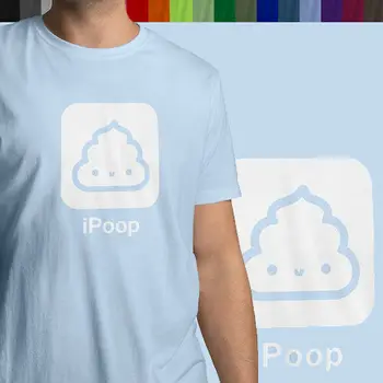 

iPoop iPhone App Icon Cute Cool Awesome Humorous Funny Mens Crew Neck T-Shirt
