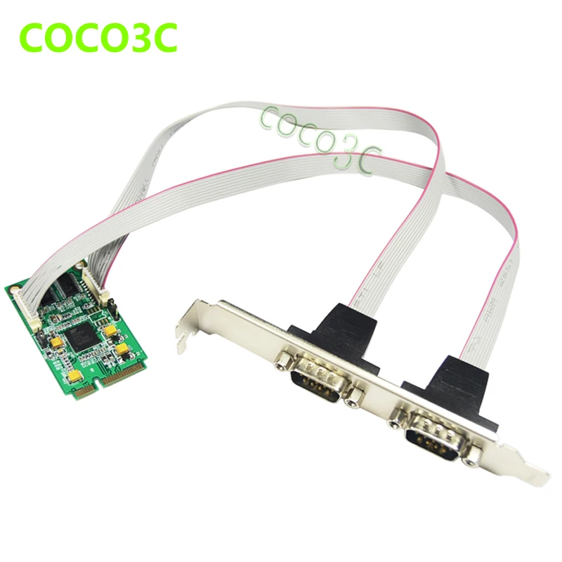  Envío Gratis Mini PCIe 2 RS-232 puertos adaptador para Mini ITX motherboard Mini PCI express 2 en s