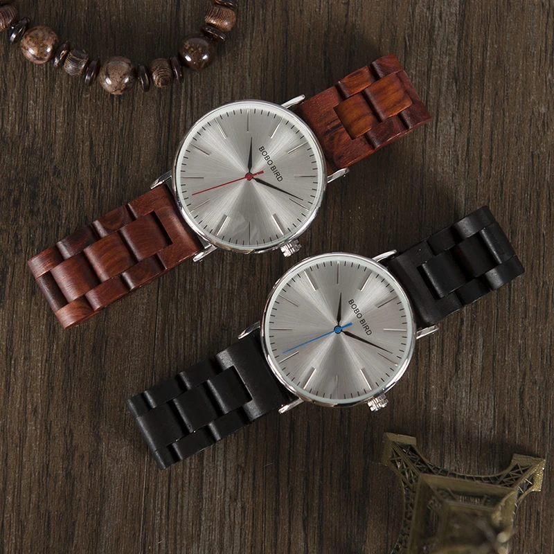 BOBO BIRD Round Vintage Wood Band Men Watch With Japanese movement Quartz Wristwatches Wooden watches Male Relogio
