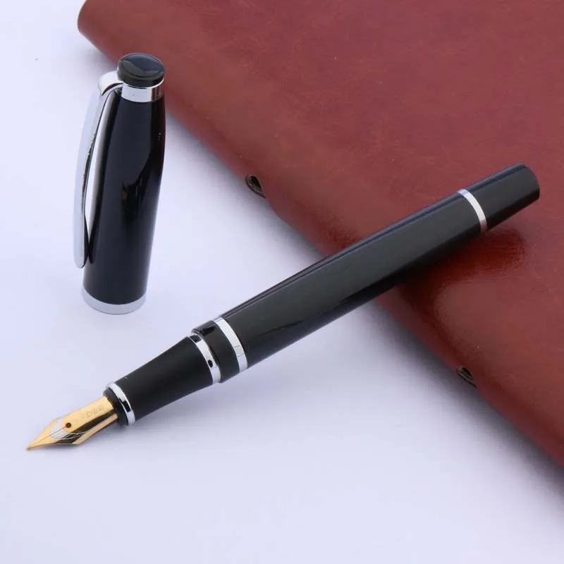 Перьевая ручка baoer черная перьевая с металлической обшивкой для офиса|fountain pen|nib