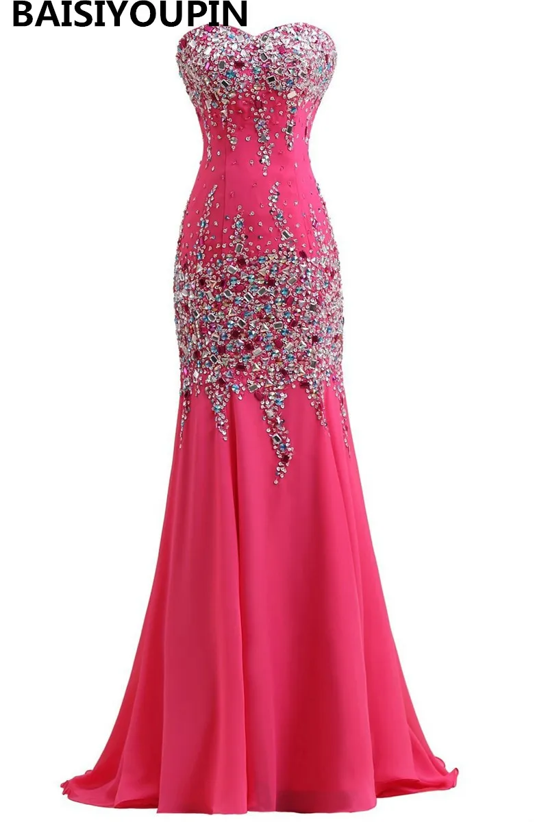 hot pink formal gown