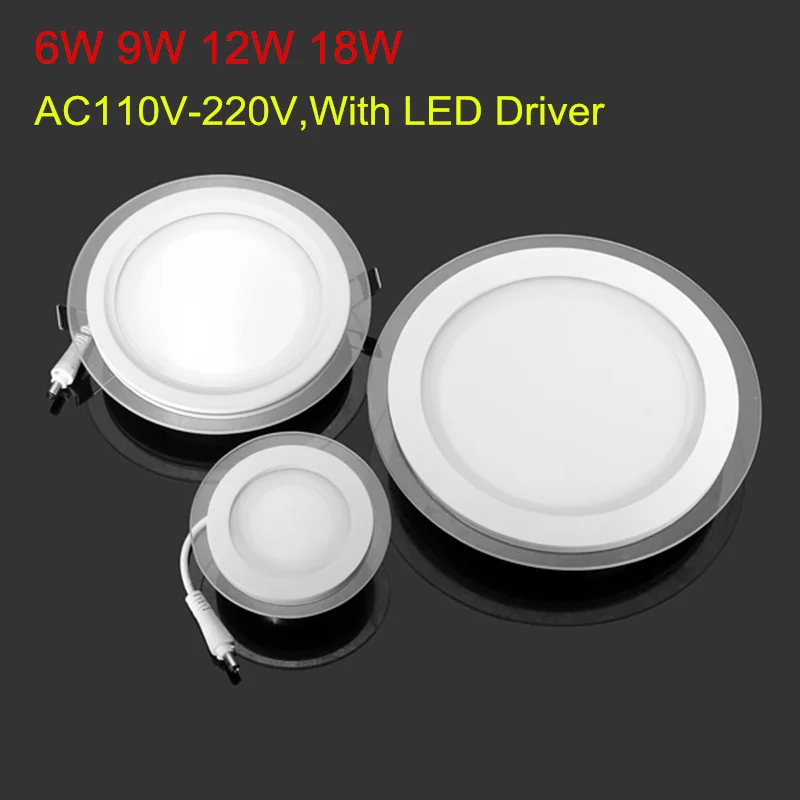 Hot Sale LED Recessed Panel Light Dimmable SMD 5630 Celing Lamp Round Spot Lights Lamps LED Panel Downlight With Glass Cover Hot Sale LED Recessed Panel Light Dimmable SMD 5630 Celing Lamp Round Spot Lights Lamps LED Panel Downlight With Glass Cover