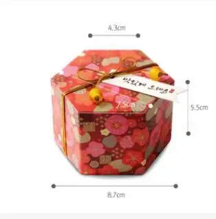 50/100 шт ко Дню Святого Валентина, цветущая вишня, Сакура шестиугольная коробка для шоколада и сладостей Подарочная коробка для торта украшения выпечки - Цвет: 5