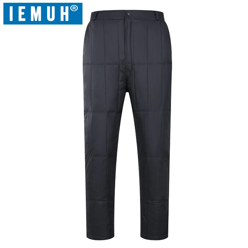 

IEMUH Brand Winter Men 90% Duck Down Pants High Waist Male Straight Warm Thick Hiking Climbing Ski Pants Cold-proof Trousers
