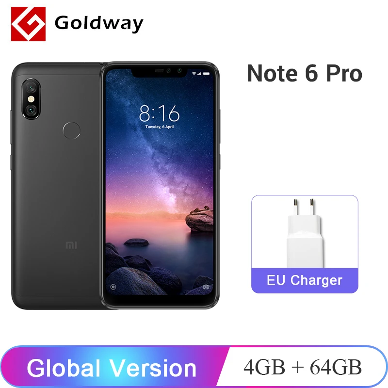 New Global Version Xiaomi Redmi Note 6 Pro Mobile Phone