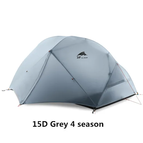 3F UL GEAR 2 Человек Палатка Сверхлегкий Камп палатки tenda tente barraca de acampamento - Цвет: 15D Grey 4 season