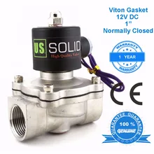 США Твердые " Нержавеющая сталь Электрический электромагнитный клапан 12 В DC нормально закрытый воды, воздуха, дизель, CE сертифицирован