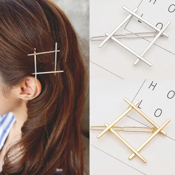 

2019 New Fashion Hair Accessories Geometry Cute Hair Clip For Girls Metal Delicate Women Hairpins Gold Jewelry Hair Decorations